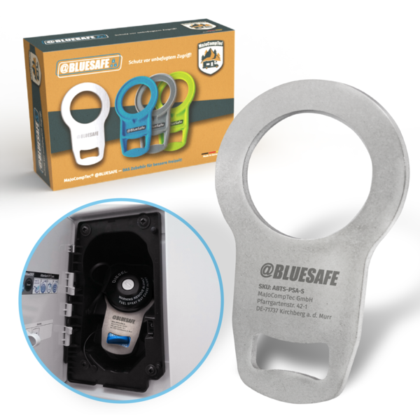 @BLUESAFE AdBlue Deckel Sicherung Tanksicherung für Tankverschluss Tankdeckel (Edelstahl Version)
